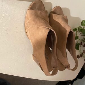 Neutral Tan Suede Heels
